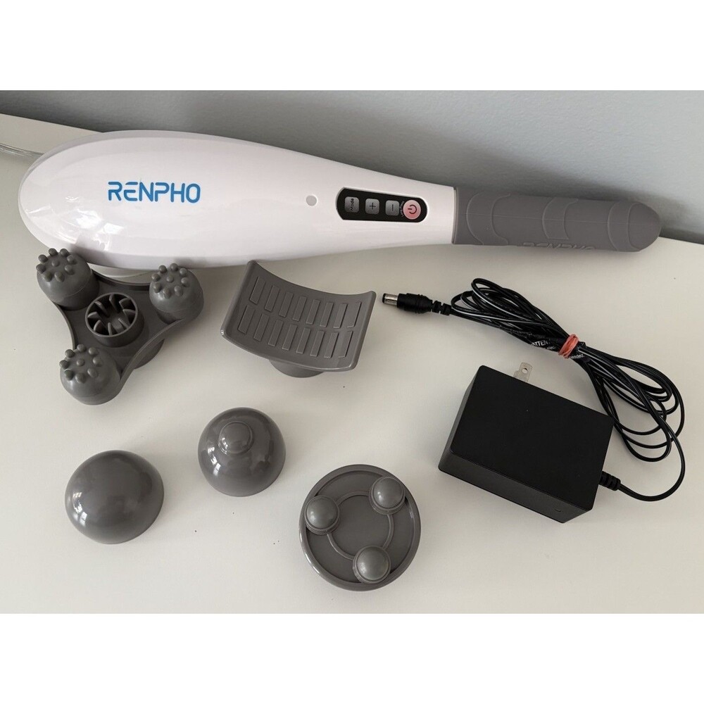 RENPHO Hand Held Deep Tissue Massager Percussion Massager Gun Rechargeable White